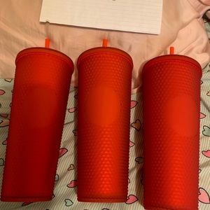 ONE Studded Red Matte Starbucks Tumbler